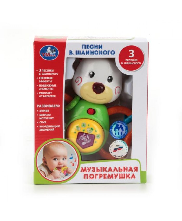 ПОГРЕМУШКА "УМКА" НА БАТ. СВЕТ+ЗВУК, РУССИФИЦ.  B885520-R